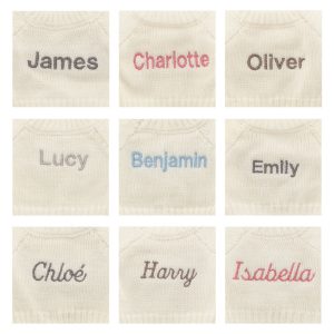 Bashful Navy Bunny with Personalised Cream Jumper