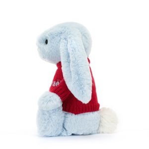 Bashful Blue Bunny with Personalised Red Jumper