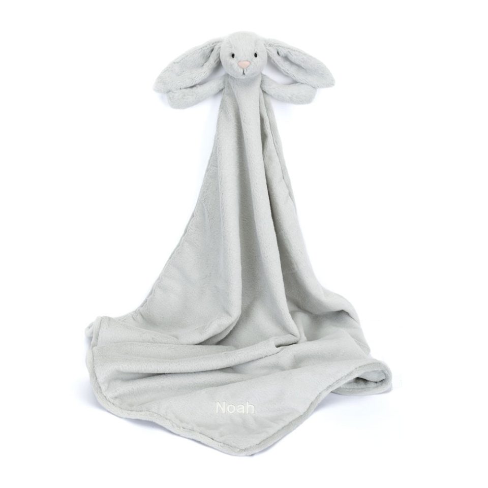 Personalised Bashful Silver Bunny Blankie